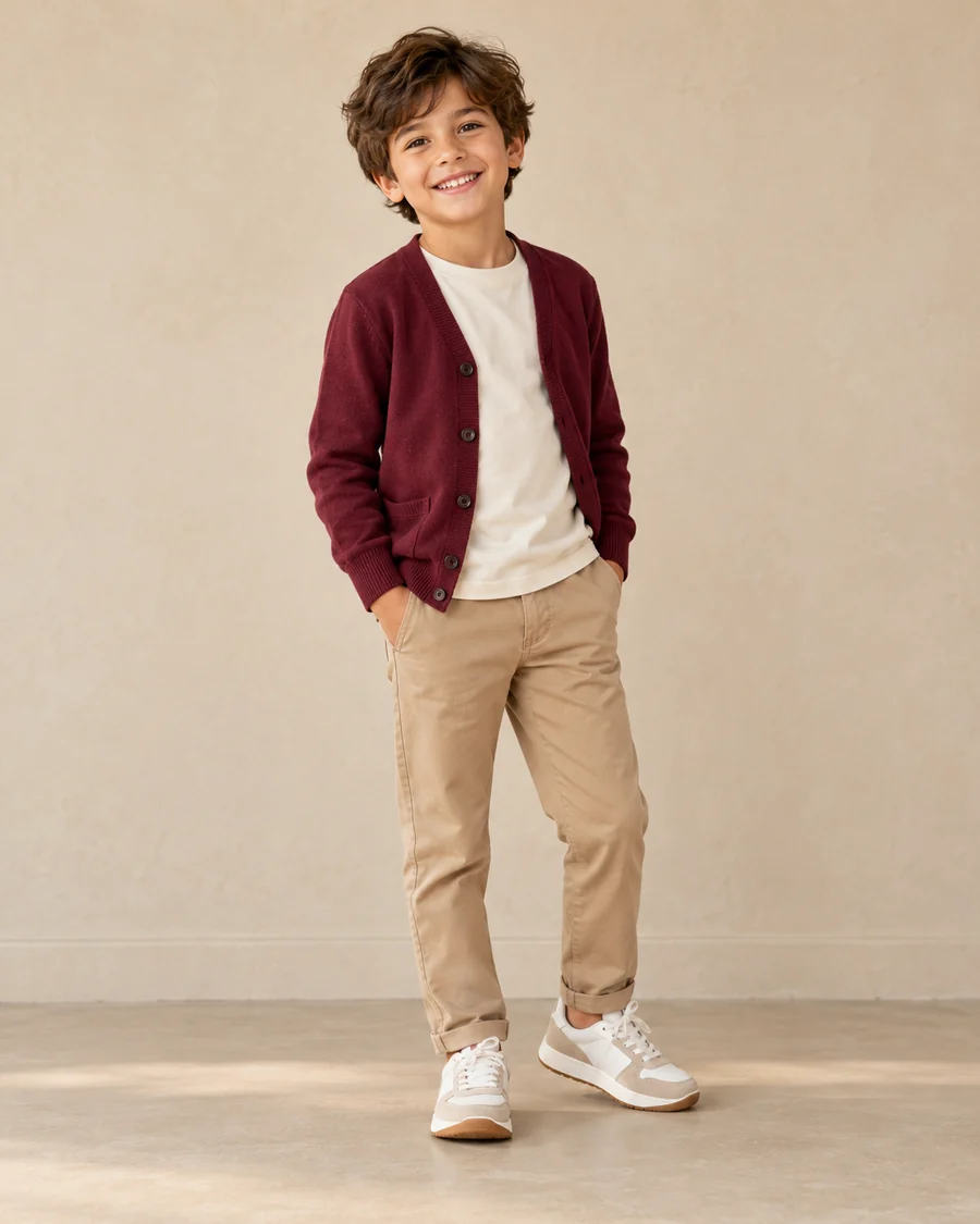 Editorial ilustrativo de moda infantil com roupa confortável para brincar